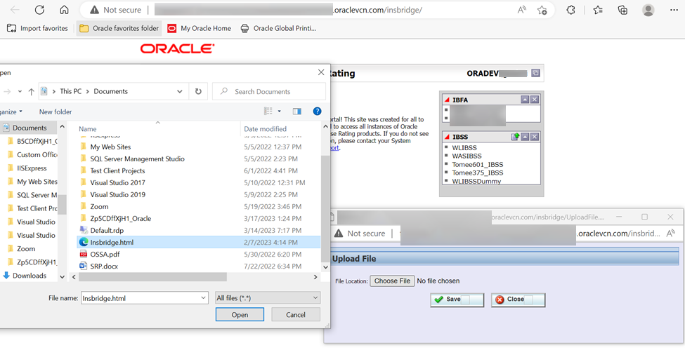 IBSS Upload Insbridge HTML File
